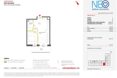 Rzut - Mieszkanie na sprzedaż 2 pokoje o powierzchni 36,84 m² - numer 59 w Neo Nova Ochota