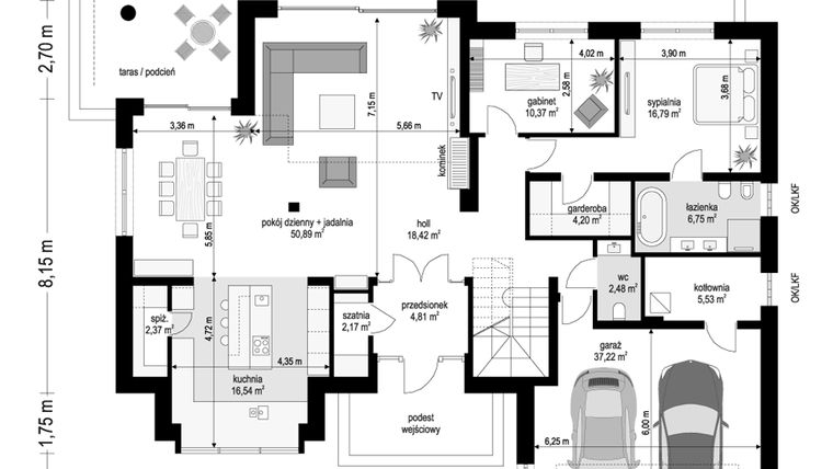 Rzut - Lokal użytkowy na sprzedaż 1 pokój o powierzchni 28,73 m² - numer 3 w Inwestycja Hrubieszów Lokale Użytkowe