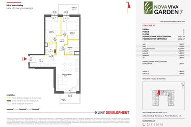 Rzut - Mieszkanie na sprzedaż 3 pokoje o powierzchni 56,32 m² - numer 40 w Nova Viva Garden 7