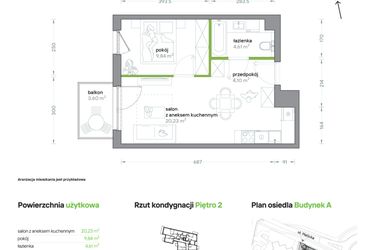 Rzut - Mieszkanie na sprzedaż 2 pokoje o powierzchni 38,78 m² - numer A/KL1/2/05 w Podhalańska Vita