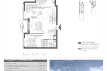 Rzut - Mieszkanie na sprzedaż 1 pokój o powierzchni 113,19 m² - numer 143. w Osiedle Parkowa etap B