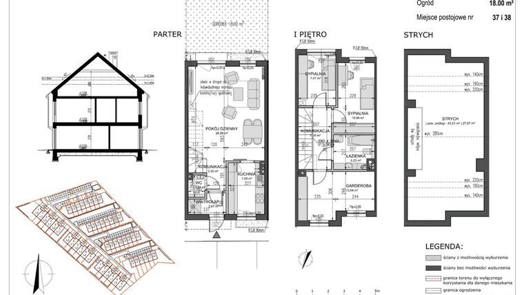 Rzut - Mieszkanie na sprzedaż 4 pokoje o powierzchni 84,79 m² - numer B17/L1 w Słoneczne Ogrody