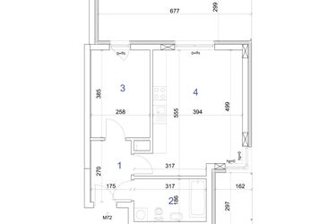 Rzut - Mieszkanie na sprzedaż 2 pokoje o powierzchni 42,03 m² - numer 6A.72 w Mierzeja Wiślana etap IV