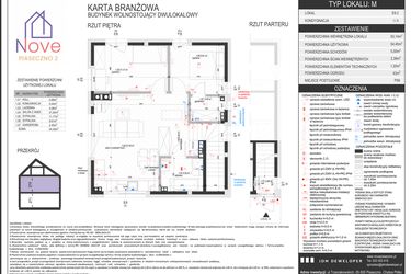 Rzut - Dom na sprzedaż 3 pokoje o powierzchni 54,45 m² - numer E9.2 w Nove Piaseczno 2 etap E