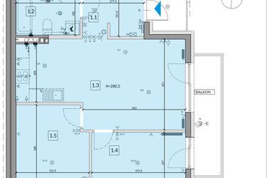 Rzut - Mieszkanie na sprzedaż 3 pokoje o powierzchni 59,92 m² - numer 36B w Osiedle Młodych etap IV