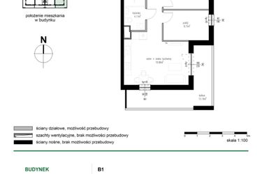 Rzut - Mieszkanie na sprzedaż 3 pokoje o powierzchni 52,03 m² - numer 27 w Wędrowna