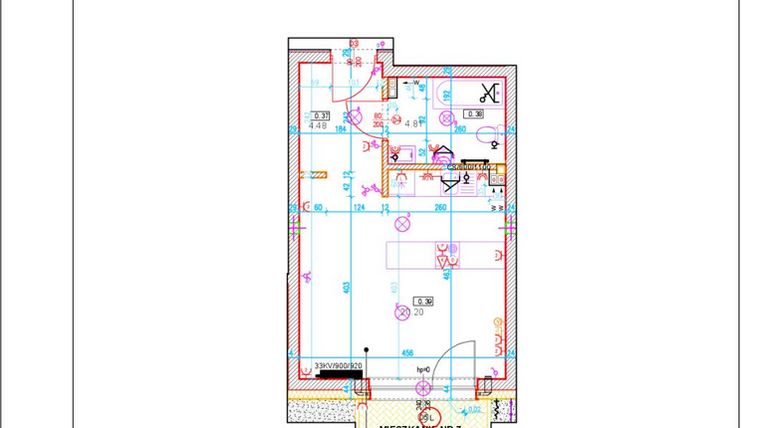 Rzut - Mieszkanie na sprzedaż 1 pokój o powierzchni 29,49 m² - numer A7 w Osiedle Zuchów