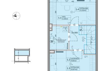 Rzut - Dom na sprzedaż 3 pokoje o powierzchni 61,95 m² - numer 10 w Boska Ksawerowska 2
