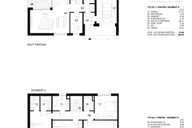 Rzut - Dom na sprzedaż 4 pokoje o powierzchni 182,69 m² - numer 22 [D2sB] w Nowe Planty