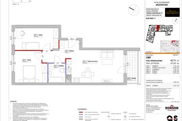 Rzut - Mieszkanie na sprzedaż 3 pokoje o powierzchni 61,75 m² - numer 11.C067 w Ursus Centralny etap V