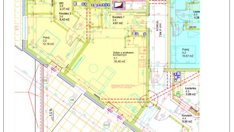 Rzut - Mieszkanie na sprzedaż 4 pokoje o powierzchni 85,06 m² - numer 3 w WILLA FAŁATA