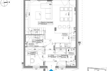 Rzut - Dom na sprzedaż 5 pokoi o powierzchni 109,09 m² - numer 3B w Miasto Ogród 5
