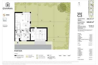 Rzut - Dom na sprzedaż 5 pokoi o powierzchni 220,65 m² - numer C3 w Osiedle Gvarna
