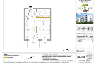 Rzut - Mieszkanie na sprzedaż 1 pokój o powierzchni 35,82 m² - numer G.38 w Osiedle Natura Life budynki GHI