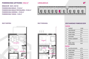 Rzut - Dom na sprzedaż 4 pokoje o powierzchni 140 m² - numer III.A6.M1 w Osiedle Kwiatowe Tarasy etap IIIA