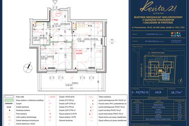 Rzut - Mieszkanie na sprzedaż 2 pokoje o powierzchni 38,77 m² - numer 18 w Revita 21 by Hvile Park