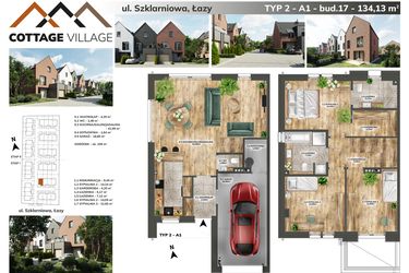 Rzut - Dom na sprzedaż 4 pokoje o powierzchni 134,13 m² - numer A1.17 w Cottage Village