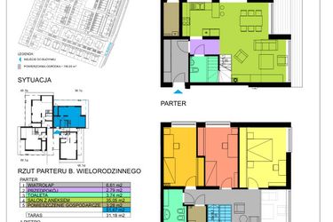 Rzut - Mieszkanie na sprzedaż 4 pokoje o powierzchni 120,18 m² - numer W1C w Błękitne Aleje