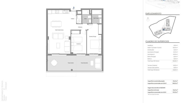 Rzut - Mieszkanie na sprzedaż 2 pokoje o powierzchni 73,75 m² - numer V6 w Balance