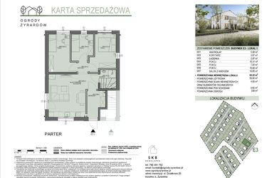 Rzut - Mieszkanie na sprzedaż 4 pokoje o powierzchni 65,22 m² - numer E3.1 w Ogrody Żyrardów etap E