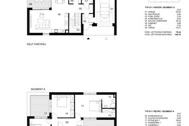 Rzut - Dom na sprzedaż 4 pokoje o powierzchni 148,76 m² - numer 39 [D1sA] w Nowe Planty