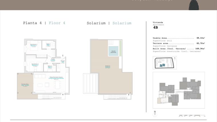 Rzut - Mieszkanie na sprzedaż 2 pokoje o powierzchni 68,14 m² - numer Ático-4-B w Apartamenty w El Verger - 76383115