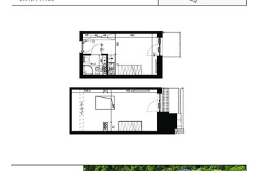Rzut - Mieszkanie na sprzedaż 2 pokoje o powierzchni 42 m² - numer AB.4.057 w Nadolnik Compact Apartments etap III