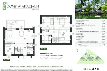 Rzut - Dom na sprzedaż 5 pokoi o powierzchni 110,3 m² - numer P1 w Domy w akacjach