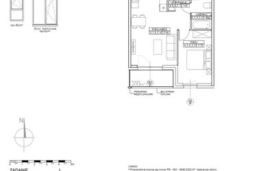 Rzut - Mieszkanie na sprzedaż 2 pokoje o powierzchni 42,71 m² - numer A.3.6.2 w Forma