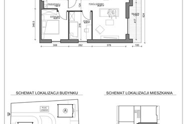 Rzut - Mieszkanie na sprzedaż 3 pokoje o powierzchni 56,46 m² - numer C8 w Kierpcowa Apartamenty