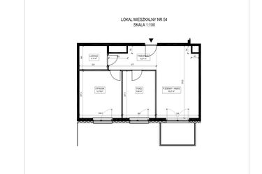 Rzut - Mieszkanie na sprzedaż 3 pokoje o powierzchni 54 m² - numer A.54 w Urzecze II