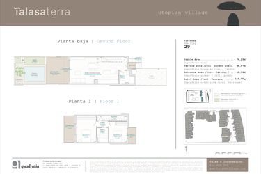Rzut - Mieszkanie na sprzedaż 2 pokoje o powierzchni 74 m² - numer 29 w Talasa Terra - Denia