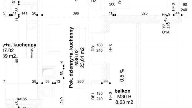 Rzut - Mieszkanie na sprzedaż 2 pokoje o powierzchni 45,17 m² - numer SZ-A-36 w Szafirowa