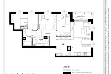 Rzut - Mieszkanie na sprzedaż 4 pokoje o powierzchni 84,42 m² - numer A13 w Osiedle pod Klonami "Klonowa 11"
