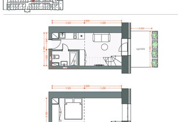 Rzut - Mieszkanie na sprzedaż 2 pokoje o powierzchni 30,34 m² - numer 10 w Legionów 102