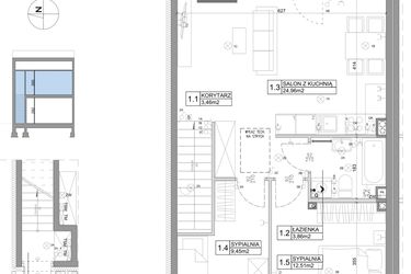 Rzut - Mieszkanie na sprzedaż 3 pokoje o powierzchni 61,95 m² - numer 26 w Boska Ksawerowska II