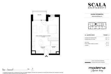 Rzut - Mieszkanie na sprzedaż 1 pokój o powierzchni 36,39 m² - numer K-53 (E) w Scala