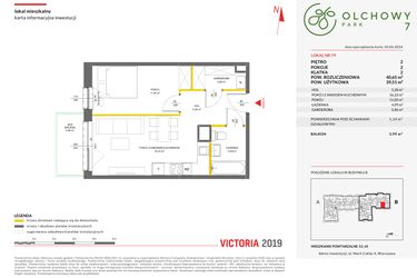 Rzut - Mieszkanie na sprzedaż 2 pokoje o powierzchni 40,65 m² - numer 79 w Olchowy Park VII