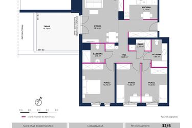 Rzut - Mieszkanie na sprzedaż 4 pokoje o powierzchni 93,83 m² - numer 225 w Moja Północna Etap III