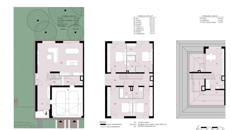 Rzut - Dom na sprzedaż 5 pokoi o powierzchni 235,21 m² - numer B1 w Wiedeńska Residence