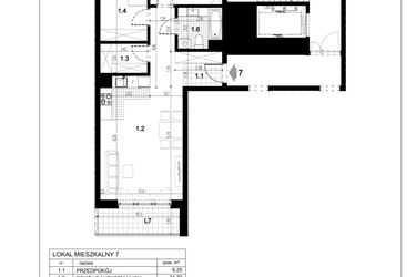 Rzut - Mieszkanie na sprzedaż 3 pokoje o powierzchni 64,7 m² - numer A.7 w Przewóz 4