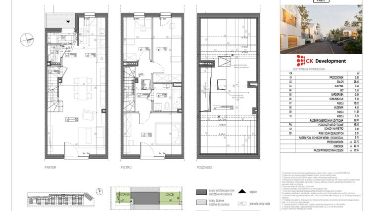Rzut - Dom na sprzedaż 4 pokoje o powierzchni 86,88 m² - numer C.4 w Nova Wola Park