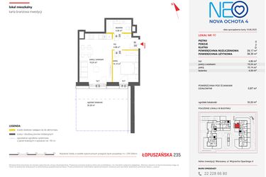 Rzut - Mieszkanie na sprzedaż 2 pokoje o powierzchni 39,17 m² - numer 60 w Neo Nova Ochota 4