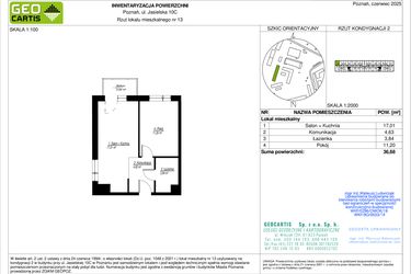 Rzut - Mieszkanie na sprzedaż 2 pokoje o powierzchni 36,68 m² - numer 10C/13 w Jasielska 8C etap II