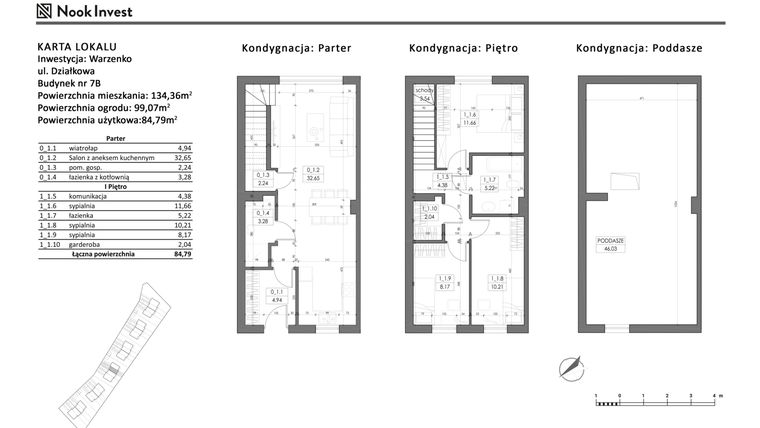 Rzut - Dom na sprzedaż 5 pokoi o powierzchni 84,79 m² - numer 7B w Domy nad jeziorem w Warzenku