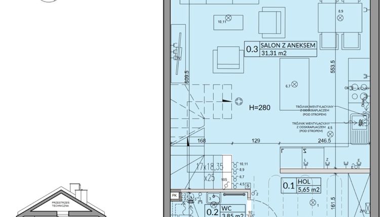 Rzut - Dom na sprzedaż 4 pokoje o powierzchni 82,62 m² - numer 58B w Nova Magdalenka 7 etap IV-VI