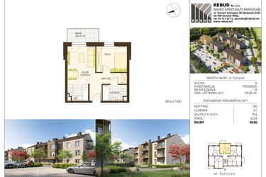 Rzut - Mieszkanie na sprzedaż 2 pokoje o powierzchni 39,06 m² - numer B3-K8-P2-M12 w Stargardzka