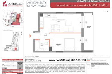 Rzut - Mieszkanie na sprzedaż 2 pokoje o powierzchni 41,41 m² - numer M02 w Apartamenty Nowy Świat