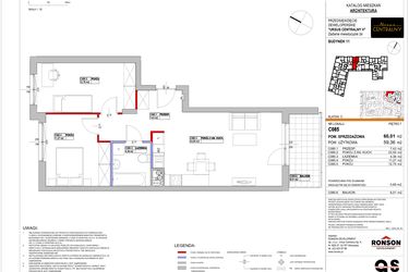 Rzut - Mieszkanie na sprzedaż 3 pokoje o powierzchni 59,87 m² - numer 11.C085 w Ursus Centralny etap V