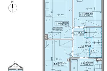 Rzut - Dom na sprzedaż 4 pokoje o powierzchni 85,17 m² - numer 172A w Arkady Walendów etap 3 i 4